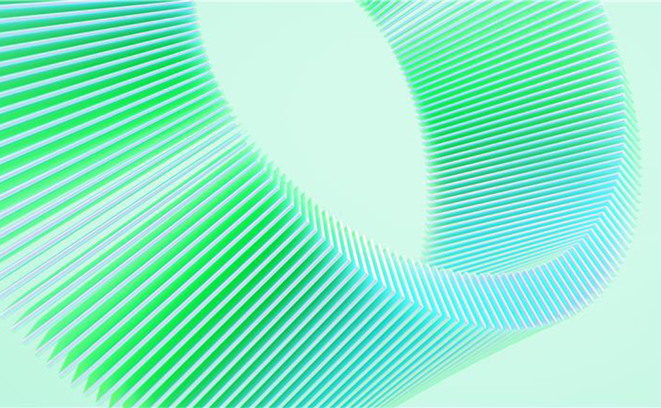 an image of green and light blue lines reminiscent of overlapping or rings