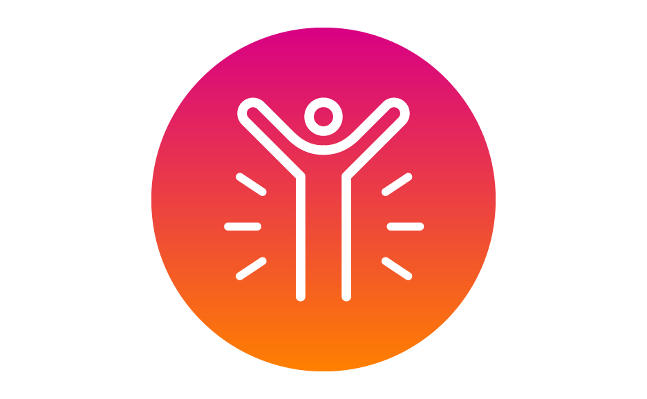 Icon of cheering person